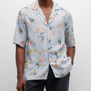 Officine General Men's Blue Eren Floral Shirt